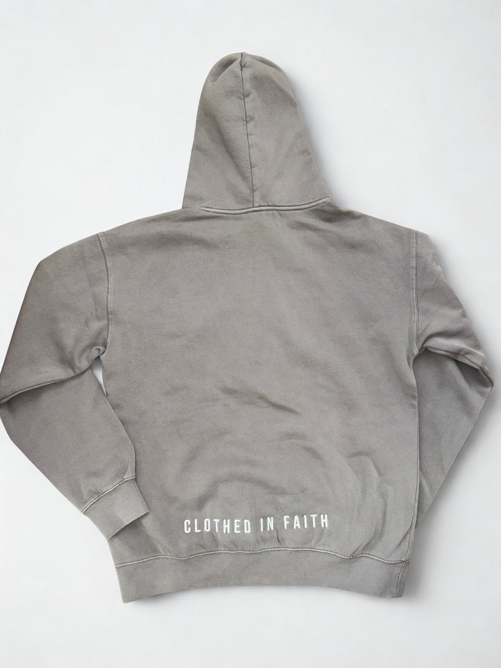 Abundant Life Hoodie Men's/Unisex - White/ Black Embroidered