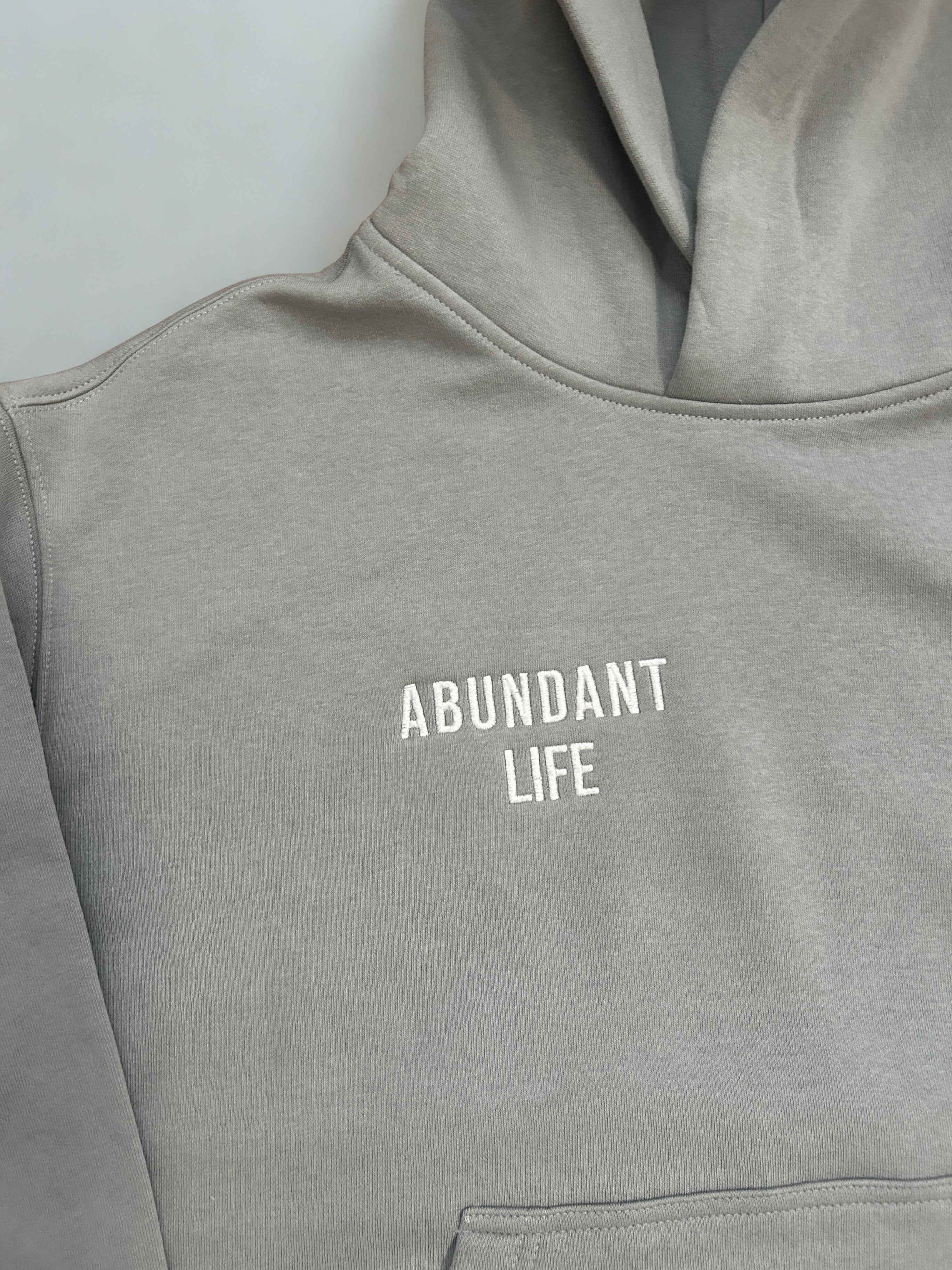 ABUNDANT life Women's Hoodie - Embroidered White