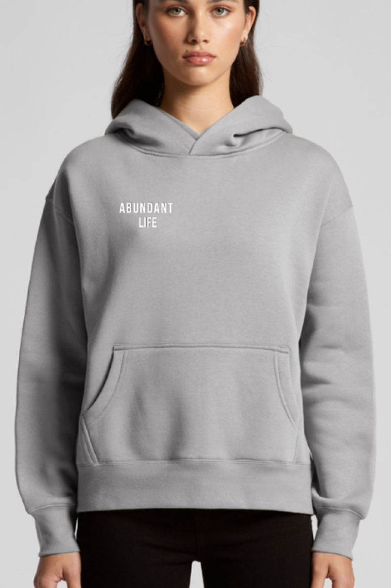 ABUNDANT life Women's Hoodie - Embroidered White