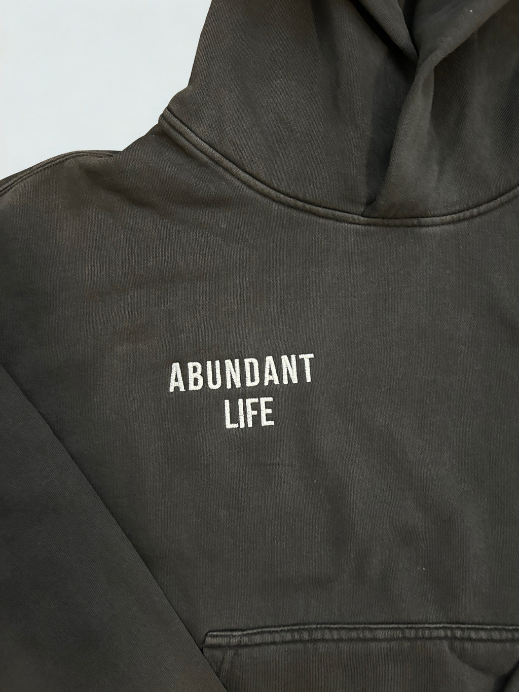 ABUNDANT life Women's Hoodie - Embroidered White